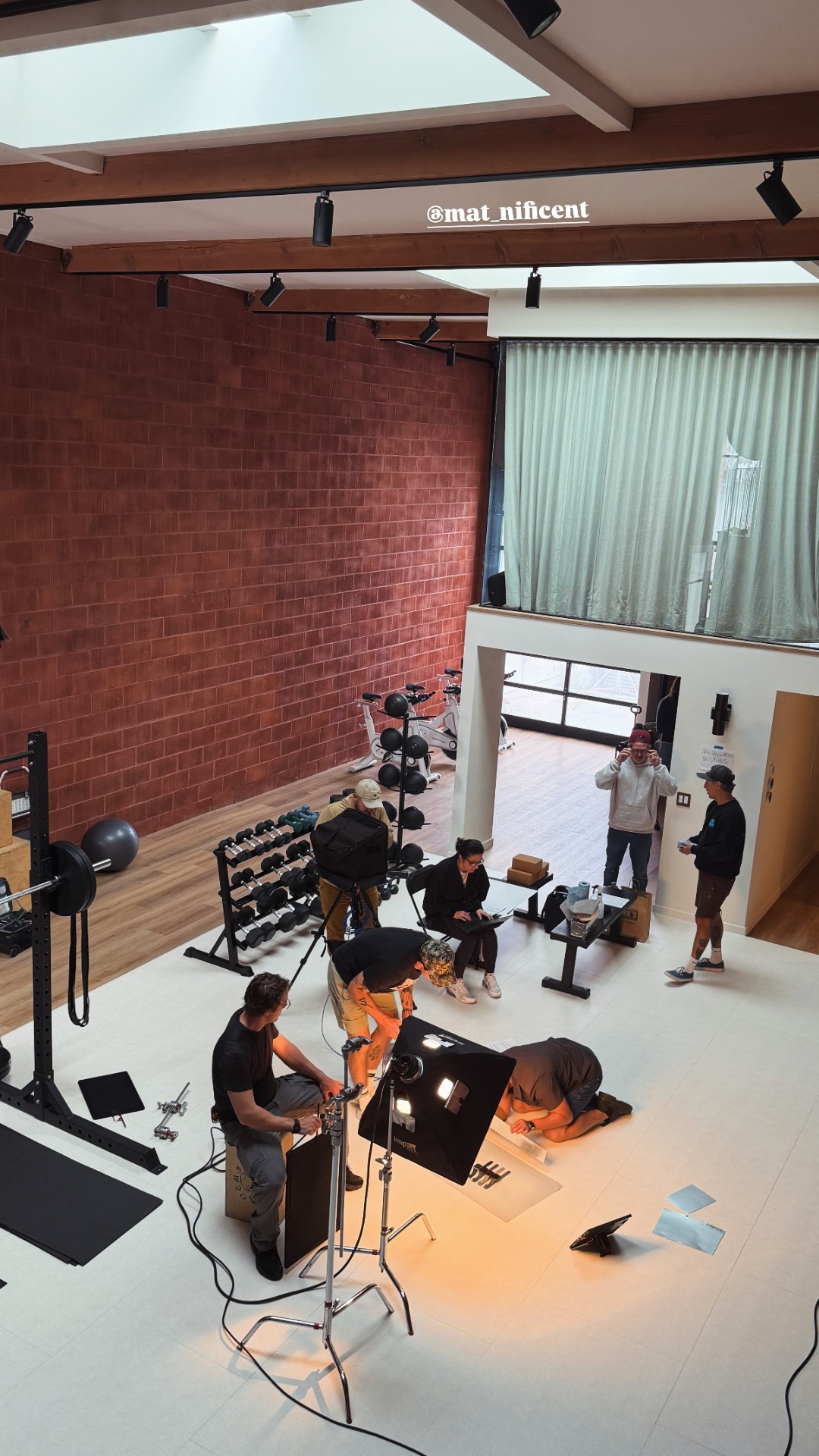 Amazfit production crew shooting on the Matnificent floor