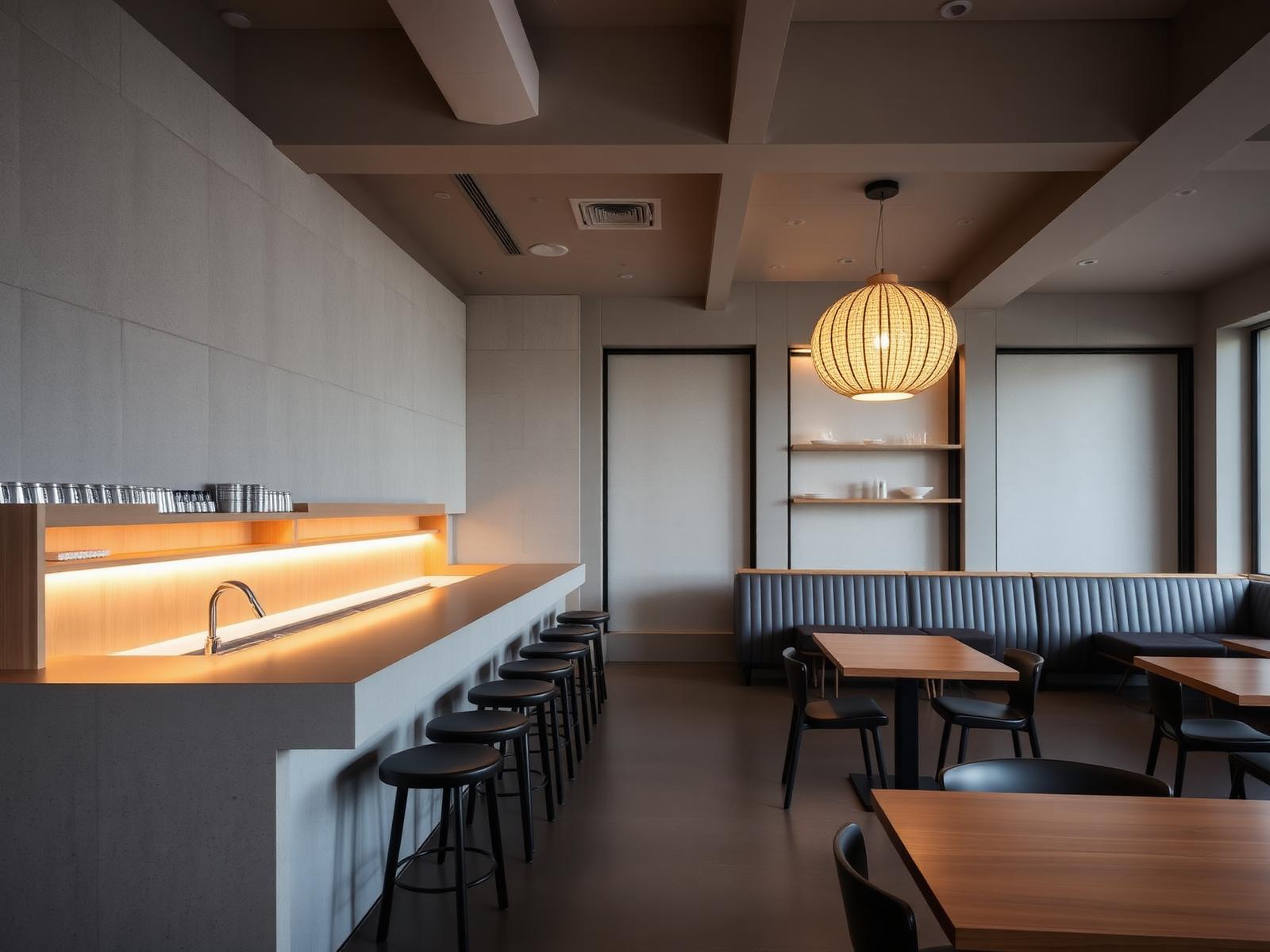Refined commercial restaurant interior